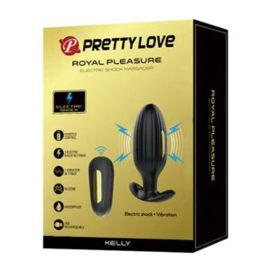 Dop Anal Royal Pleasure Kelly Pretty Love Negru - Auriu grosime 3.4 cm lungime 9.2 cm telecomanda - vibratii 6959532332056