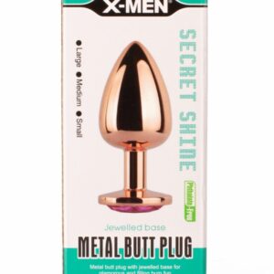 Dop Anal Secret Shade Metal Butt Plug Rose S X-Men Auriu - Roz grosime 2.7 cm lungime 7.1 cm 5999560515848