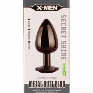 Dop Anal Secret Shine Metal Butt Plug Gun Colour M X-Men Negru grosime  cm lungime  cm 5999560515794