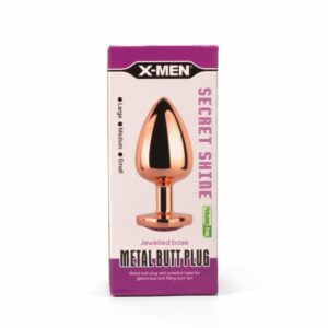 Dop Anal Secret Shine Metal Butt Plug Rose Gold Heart M X-Men Roz - Auriu grosime 3.4 cm lungime 8.2 cm 5999560515916