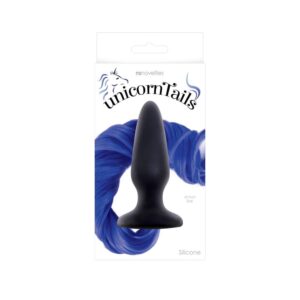 Dop Anal Unicorn Tails Blue NS Toys Albastru grosime 3 cm lungime 10.5 cm 657447097157