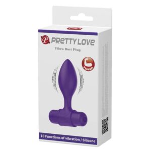Dop Anal Vibra Butt Plug Pretty Love Violet grosime 2.7 cm lungime 8.6 cm vibratii 6959532324457