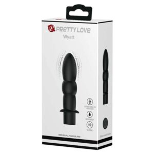 Dop Anal Wyatt Pretty Love Negru grosime 2.7 cm lungime 11.5 cm vibratii 6959532325089