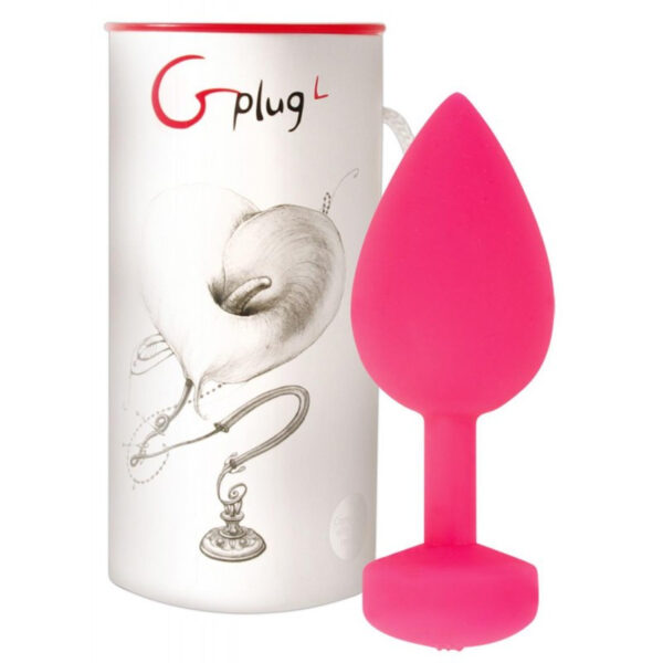 Dop anal cu vibratii Gplug Large Neon Rose