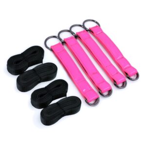 Electra Tie Down Straps NS Toys Negru - Roz din Metal si Imitatie Piele si Neopren 657447105227