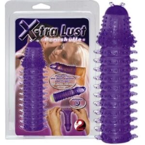 Extensie Penis X-tra Lust cu striati Orion Violet 14.5 cm 4024144522224