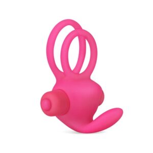 Inel Penis Duo cu vibratii si stimulare clitoris Lovetoy diametru 2.5 - 3 cm Roz 6970260900874