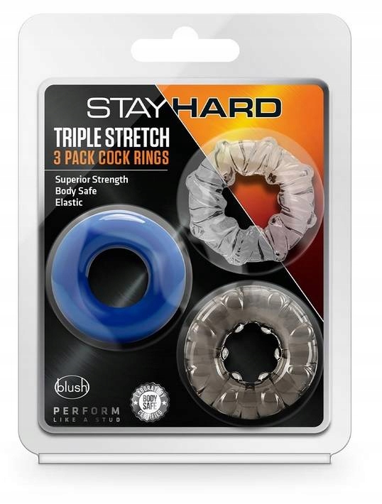 Inel Penis STAY HARD TRIPLE STRETCH 3 modele Blush diametru 1.9 - 3.8 cm Multicolor 850002870374 Inel Penis STAY HARD TRIPLE STRETCH 3 modele Blush diametru 1.9 - 3.8 cm Multicolor 850002870374