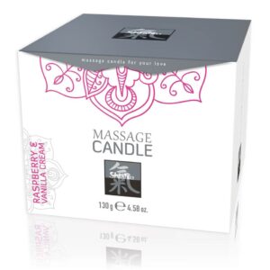 Lumanare de Masaj cu Aroma de smeura si vanilie Shiatsu 130 g 4042342005288