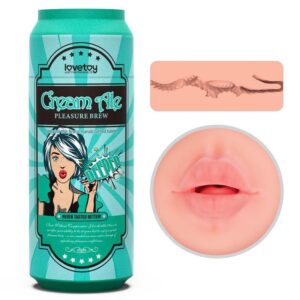 Masturbator Lovetoy Pleasure Brew-Cream Ale culoarea Pielii - Verde lungime 19.8 cm forma gura 6970260902236