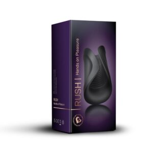 Masturbator Rocks-Off Rush Negru lungime 10.6 cm forma normala cu vibratii 811041014716