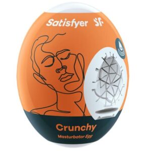 Masturbator Satisfyer Egg Single crunchy Alb - Portocaliu lungime 7 cm forma normala 4049369043408