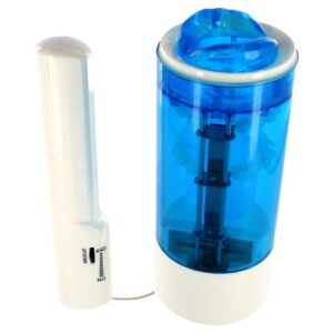 Masturbator Seven Creations Up/Down Mouth Clear Blue Albastru lungime 21 cm forma gura cu telecomanda - cu vibratii 4890888115844