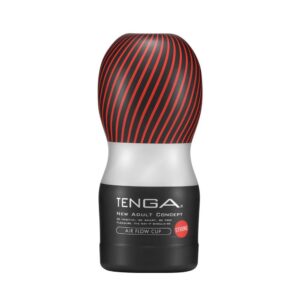 Masturbator Tenga AIR FLOW CUP STRONG Negru - Rosu lungime 15.5 cm forma normala 4570030972586
