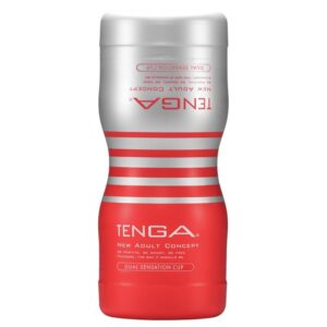 Masturbator Tenga DUAL FEEL CUP Rosu - Argintiu lungime 15.5 cm forma normala 4570030972470
