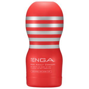 Masturbator Tenga ORIGINAL VACUUM CUP Rosu - Alb lungime 15.5 cm forma normala 4570030972449