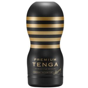 Masturbator Tenga PREMIUM ORIGINAL VACUUM CUP STRONG Negru - Auriu lungime 15.5 cm forma normala 4570030974986