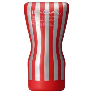 Masturbator Tenga SQUEEZE TUBE CUP Rosu - Alb lungime 15.5 cm forma normala 4570030972456