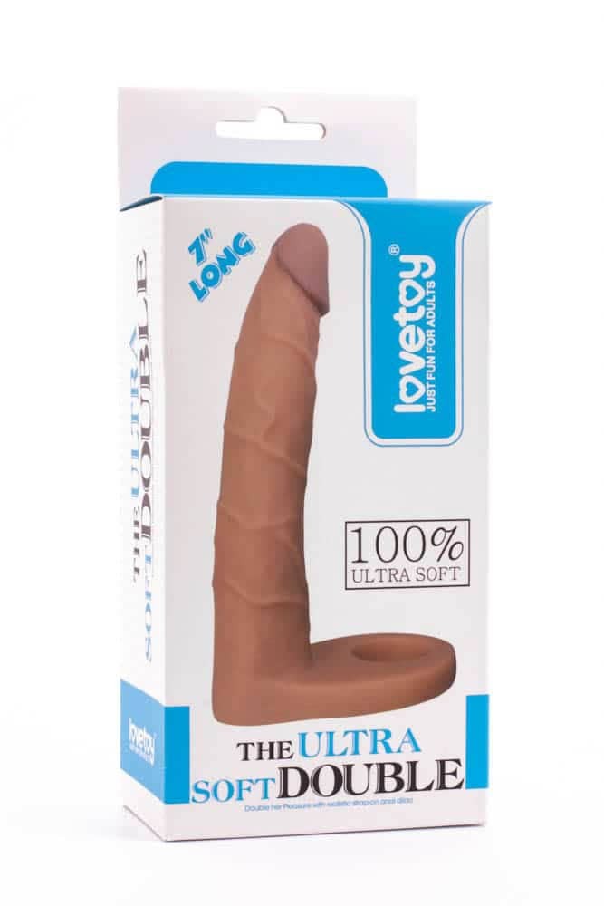 Strap On unisex Dildo Inclus Lovetoy The Ultra Soft Double culoarea Pielii 17.8 cm 6970260909082