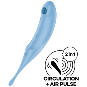 Vibrator Clitoris Twirling Pro Satisfyer 3.8 grosime 20 cm lungime Albastru 4061504043920