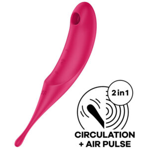 Vibrator Clitoris Twirling Pro Satisfyer 3.8 grosime 20 cm lungime Rosu 4061504043937