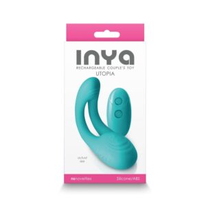Vibrator NS Toys INYA Utopia Teal telecomanda grosime 3.6 - 4 cm lungime 15 cm 657447104985