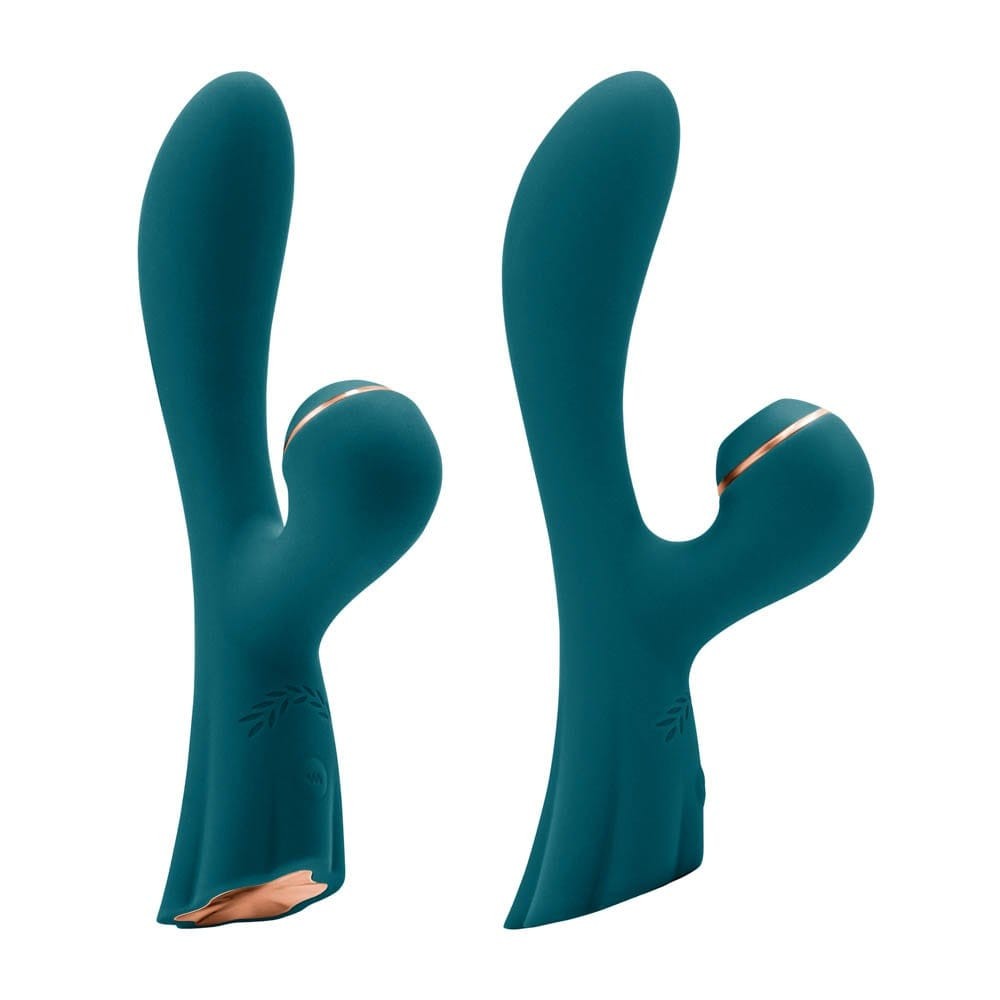 Vibrator NS Toys Luxe Aura Teal stimulare clitoris - punctul G grosime 3.8 cm lungime 19.5 cm 657447103780