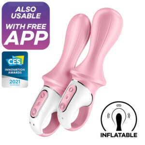 Vibrator Satisfyer Air Pump Booty 5+ punctul G - aplicatie SmartPhone grosime 4.2 - 5.7 cm lungime 20.5 cm 4061504038551