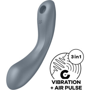 Vibrator Satisfyer Curvy Trinity 1grey stimulare clitoris - punctul G grosime 4.6 cm lungime 16.4 cm 4061504036489