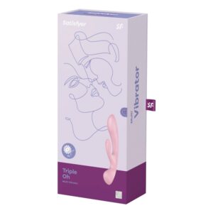 Vibrator Satisfyer Triple Oh stimulare clitoris - punctul G grosime 2.5 - 3.5 - 3.7 cm lungime 23.5 cm 4061504018249