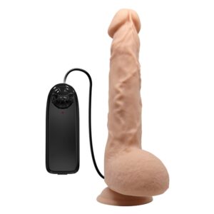Vibrator realistic Voluptas Beautiful Jason Vibrating Dildo cu testicule - cu ventuza - telecomanda grosime 4.1 cm lungime 25 cm 5999560518221