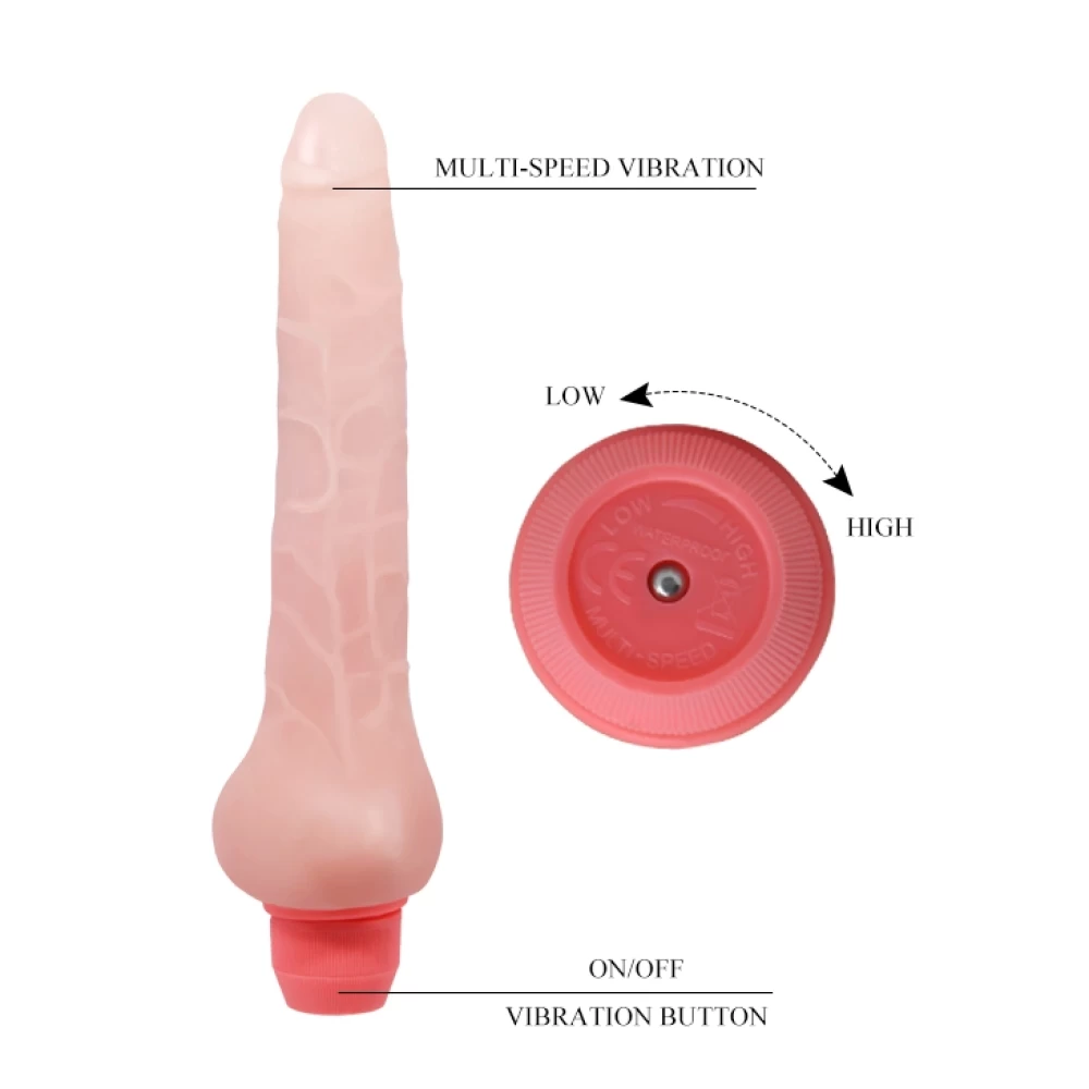 Vibrator realistic Voluptas Flexi Vibe cu testicule - punctul G grosime 3 cm lungime 19.3 cm 6959532304435